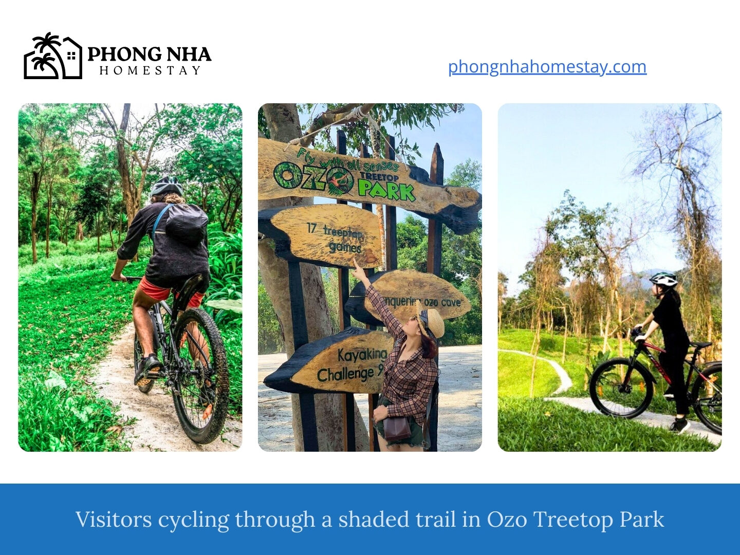Visitors-cycling-through-a-shaded-trail-in-Ozo-Treetop-Park