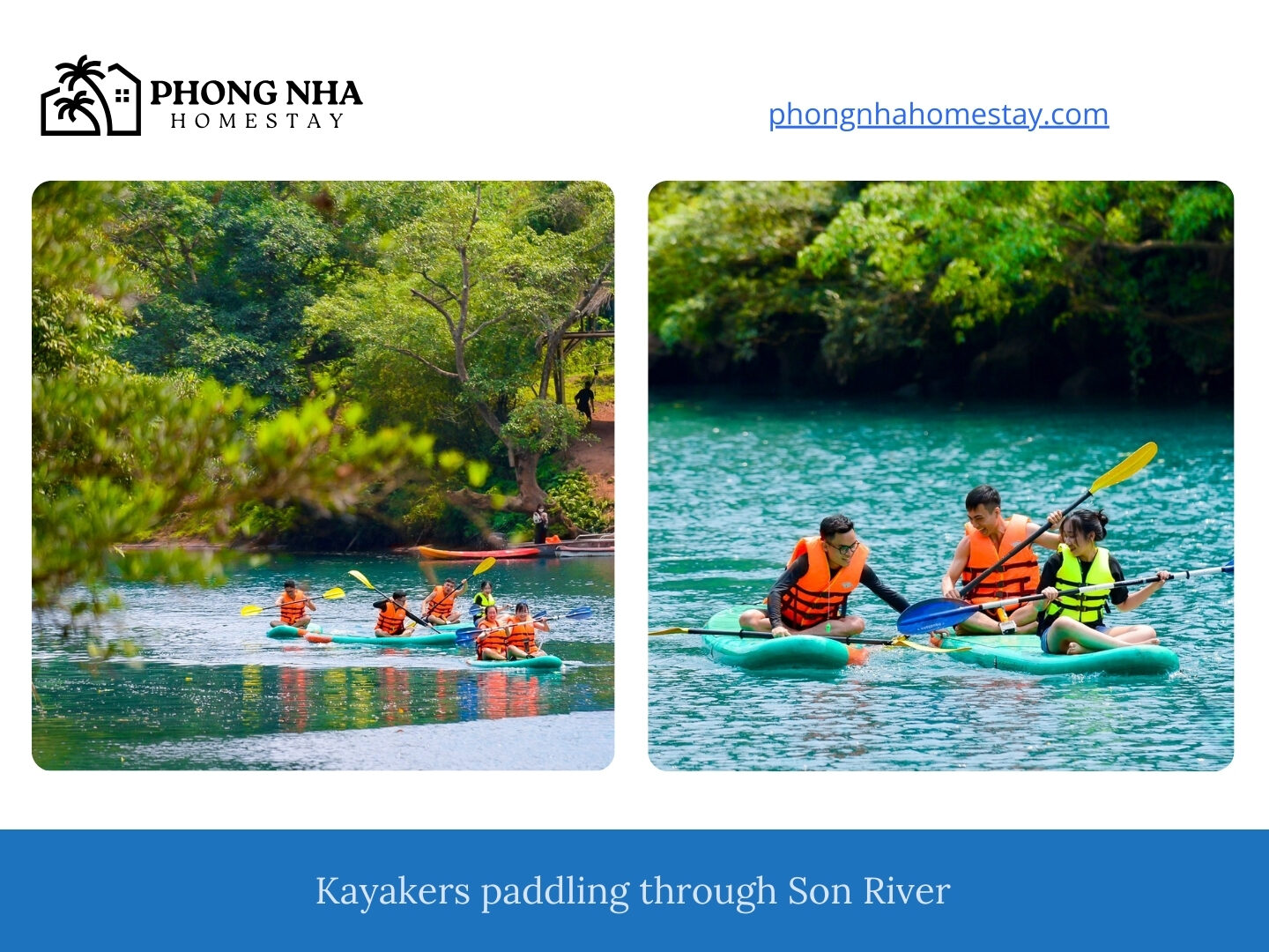 Kayakers-paddling-through-Son-River