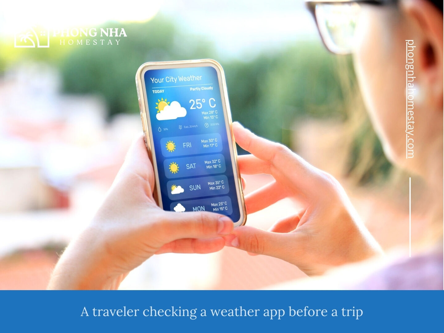 A-traveler-checking-a-weather-app-before-a-trip